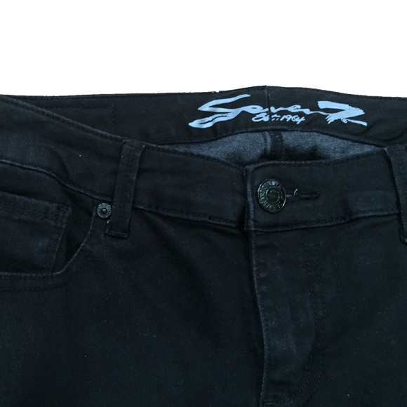 (NWT) Seven7 Women's Skinny Studded Jeans Black Raven Denim Size 24 - Picture 7 of 14